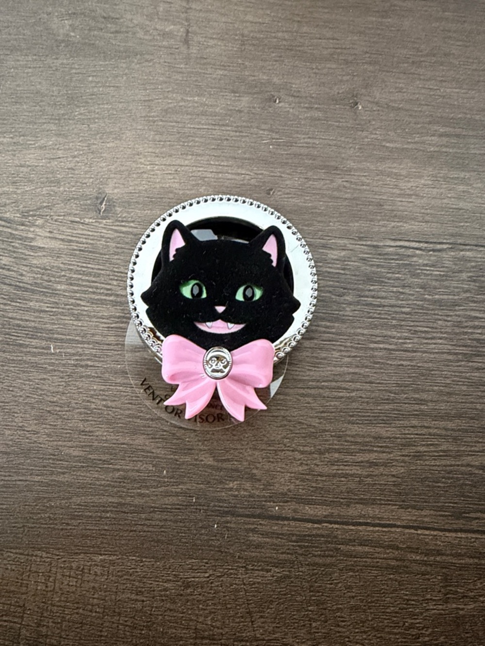 Bath & Body Works Black Cat Phone Grip with Pink Bow